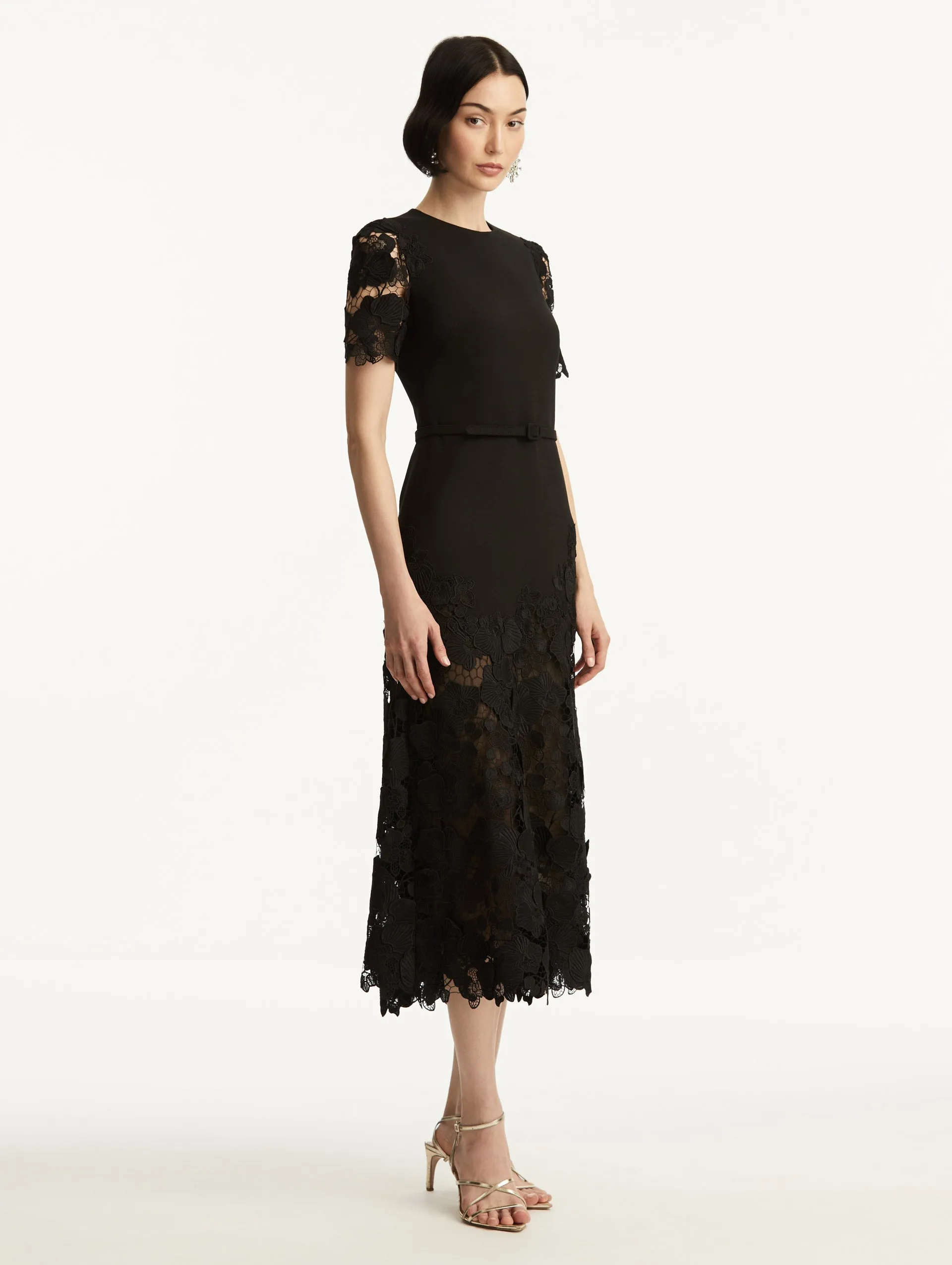 Orchid Guipure Lace Inset Dress