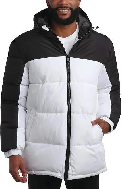 Ouilted Colorblock Puffer White