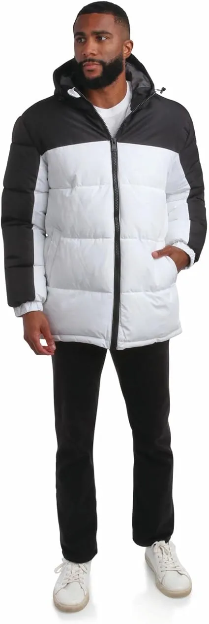 Ouilted Colorblock Puffer White