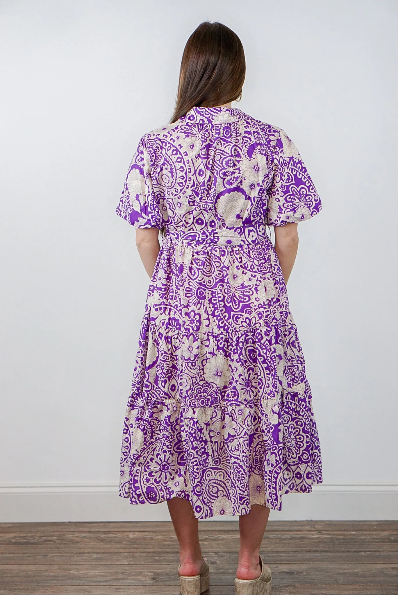 Paisley Promise Lavender Midi Dress