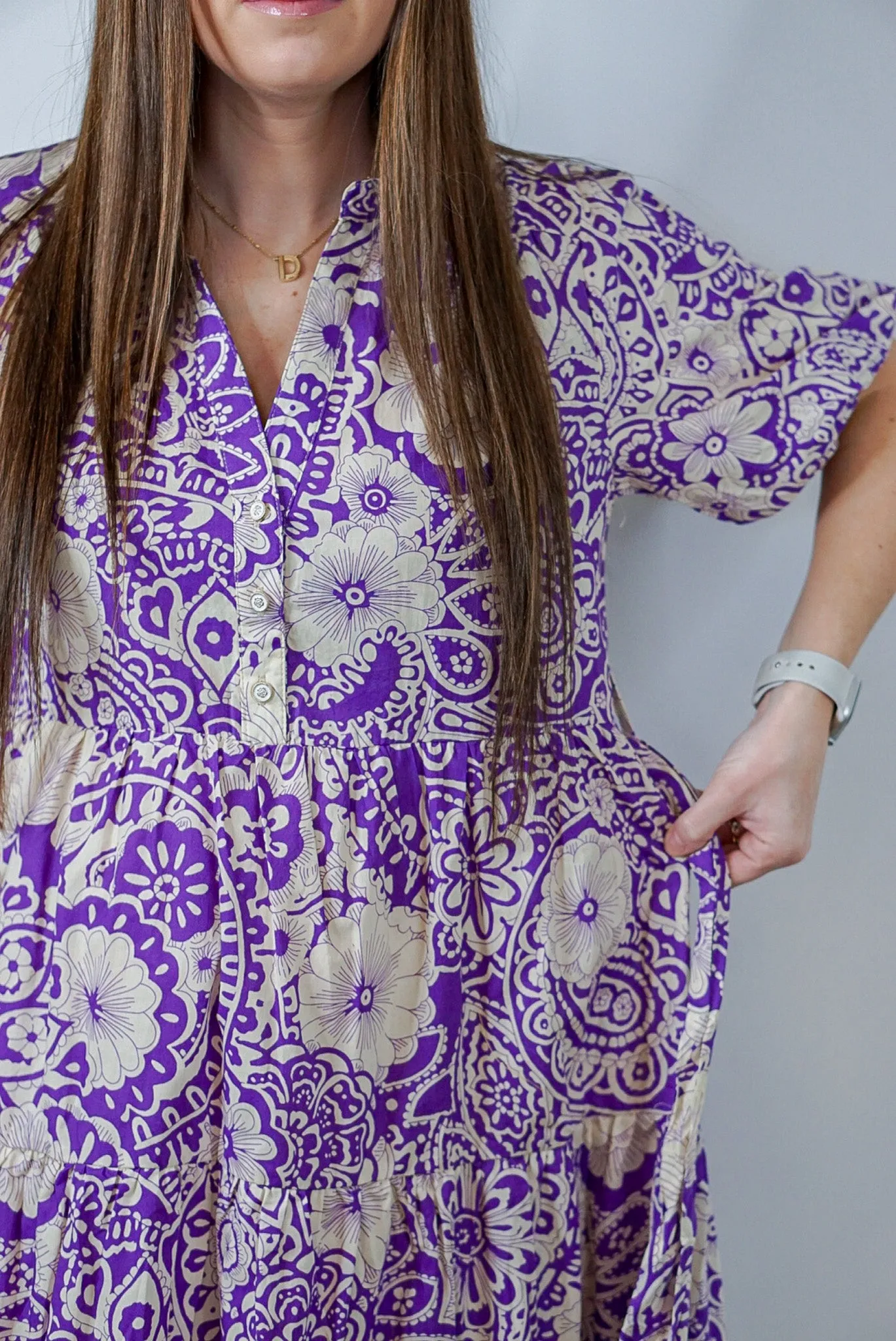 Paisley Promise Lavender Midi Dress