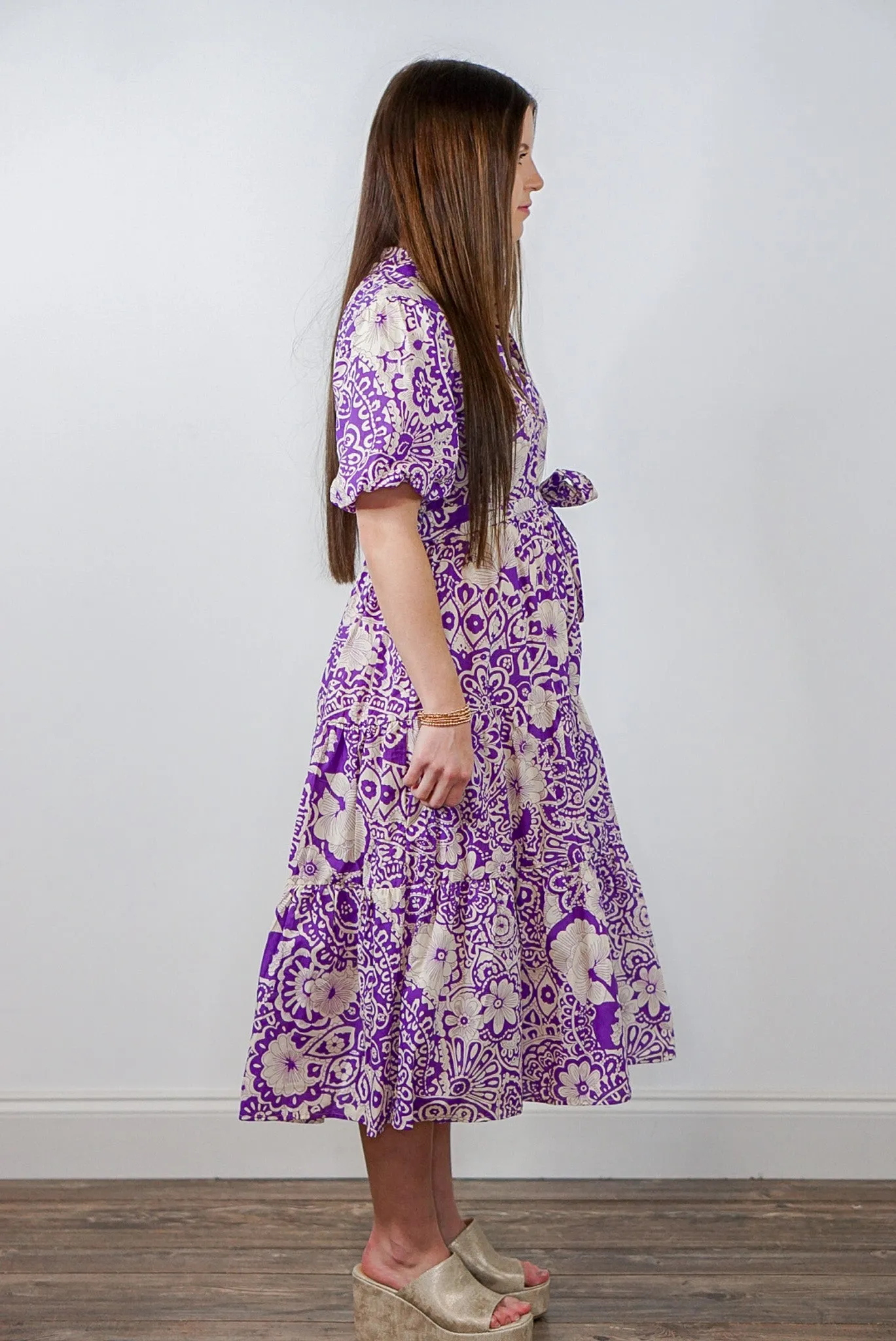 Paisley Promise Lavender Midi Dress