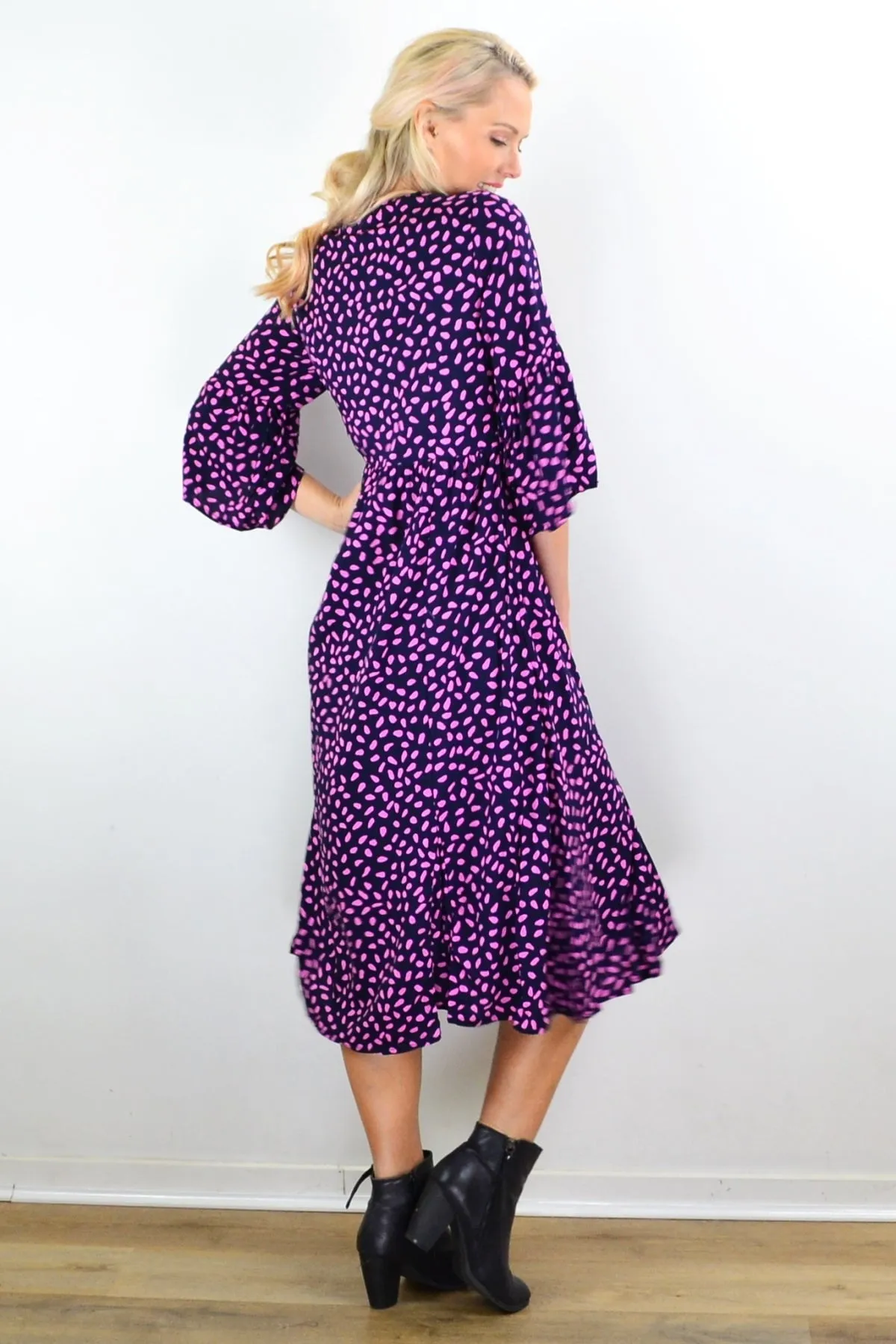 Pink Spots Midi Tunic Dress