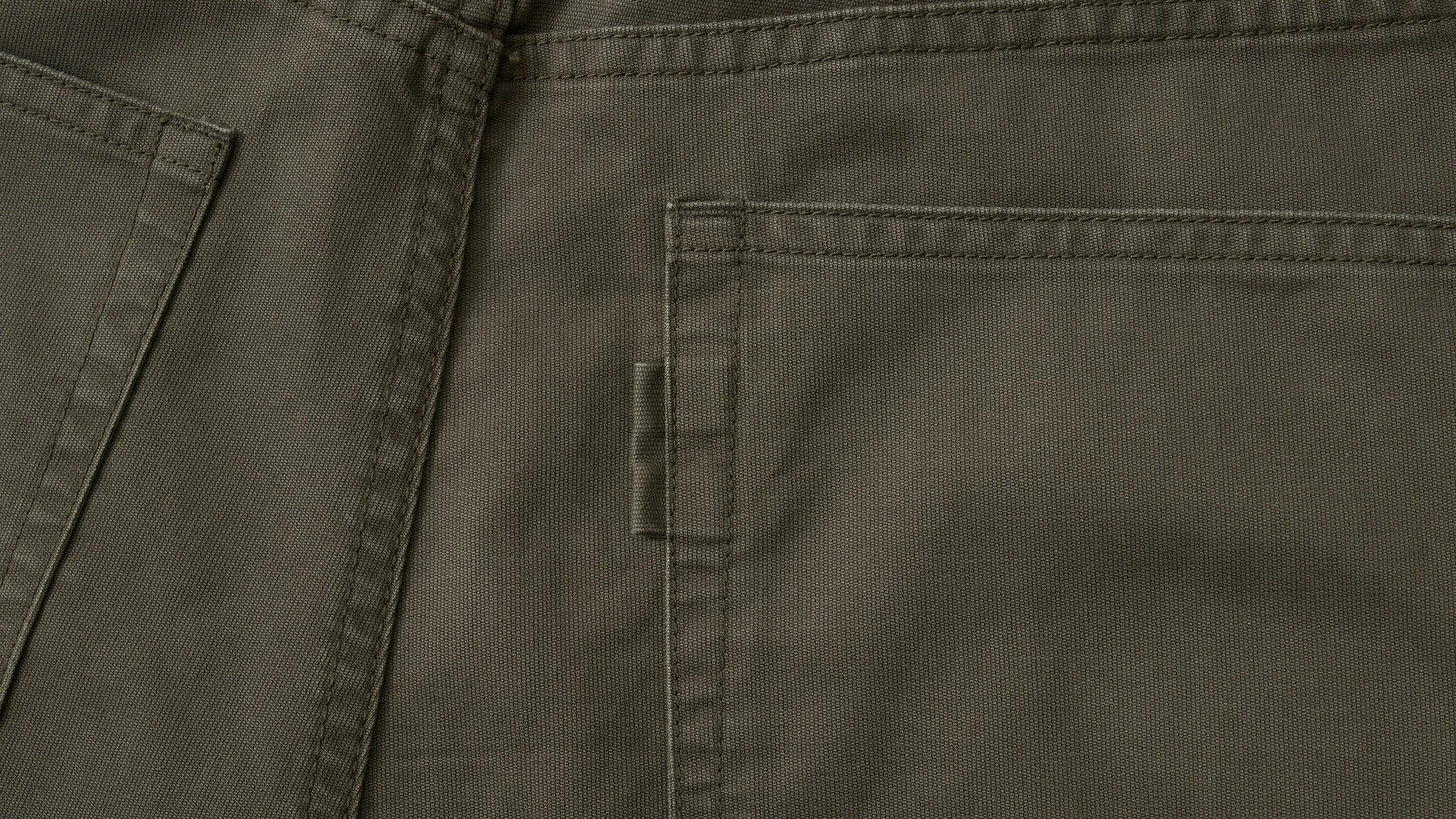 POTTERY Garment Washed Pants (Straight Fit) - Khaki