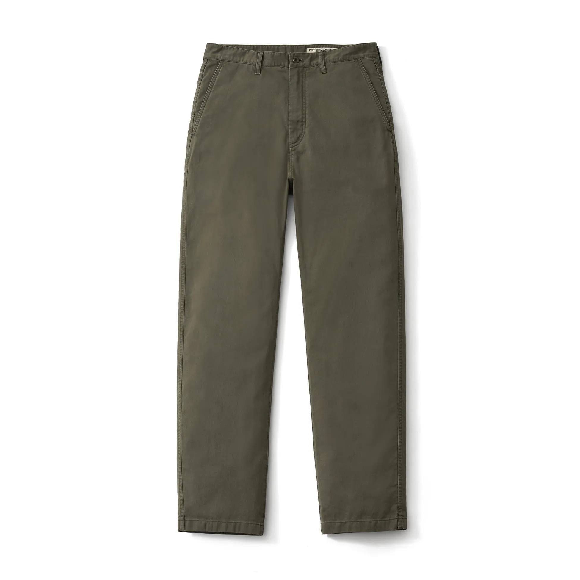 POTTERY Garment Washed Pants (Straight Fit) - Khaki