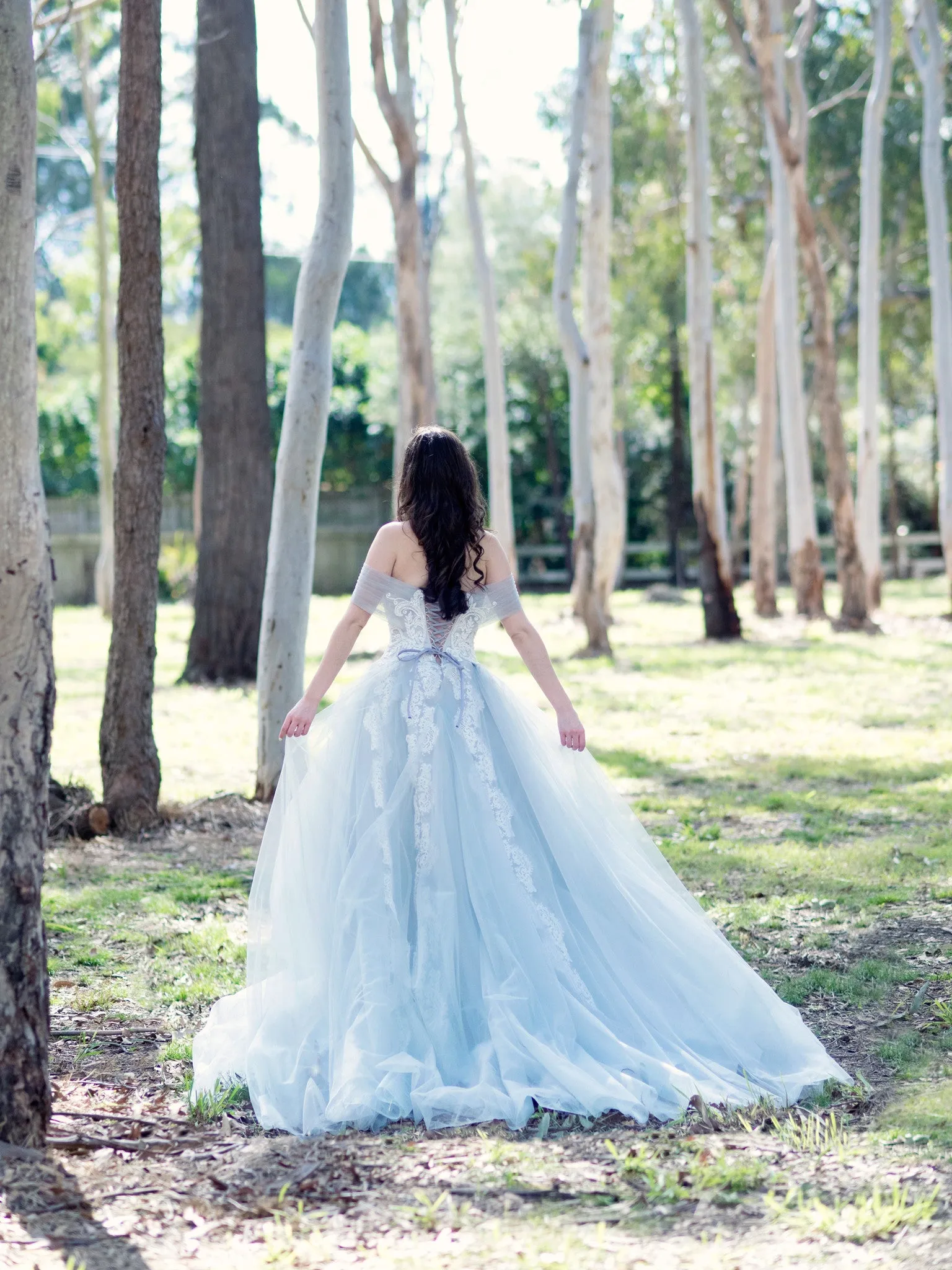 Princess walk grey wedding dress