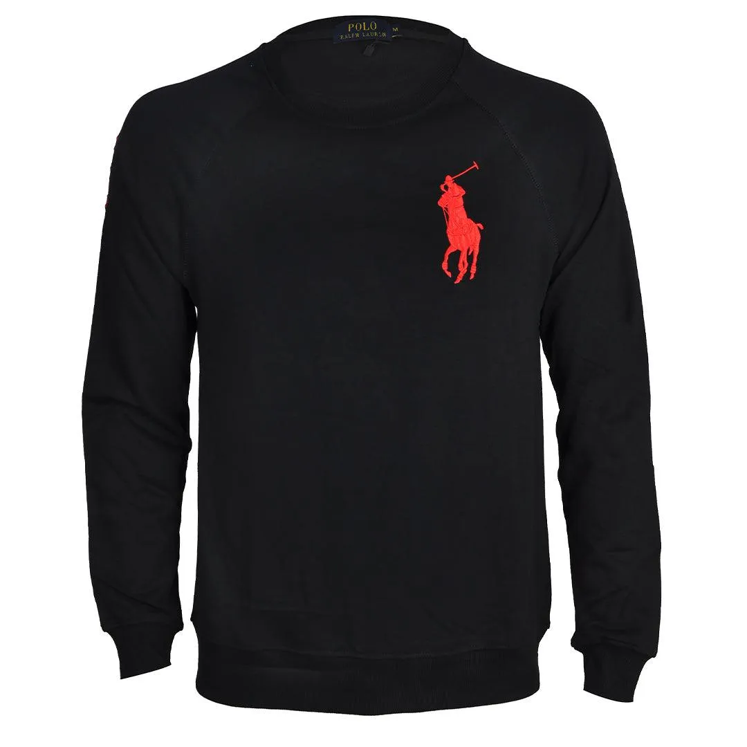 PRL Big Pony Designed Men's Round Neck Cotton Sweatshirt- Black