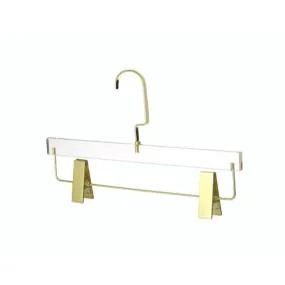 Quality Acrylic Skirt Hangers - Gold Flat 1pc