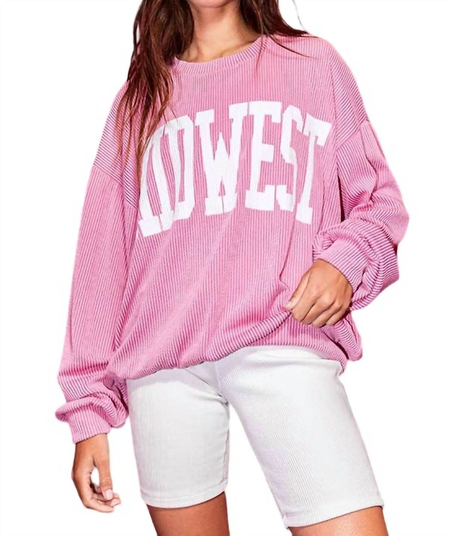 "midwest" Oversized Sweatshirt In Pink