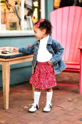 Red Bandana Skirt and Hair Bow