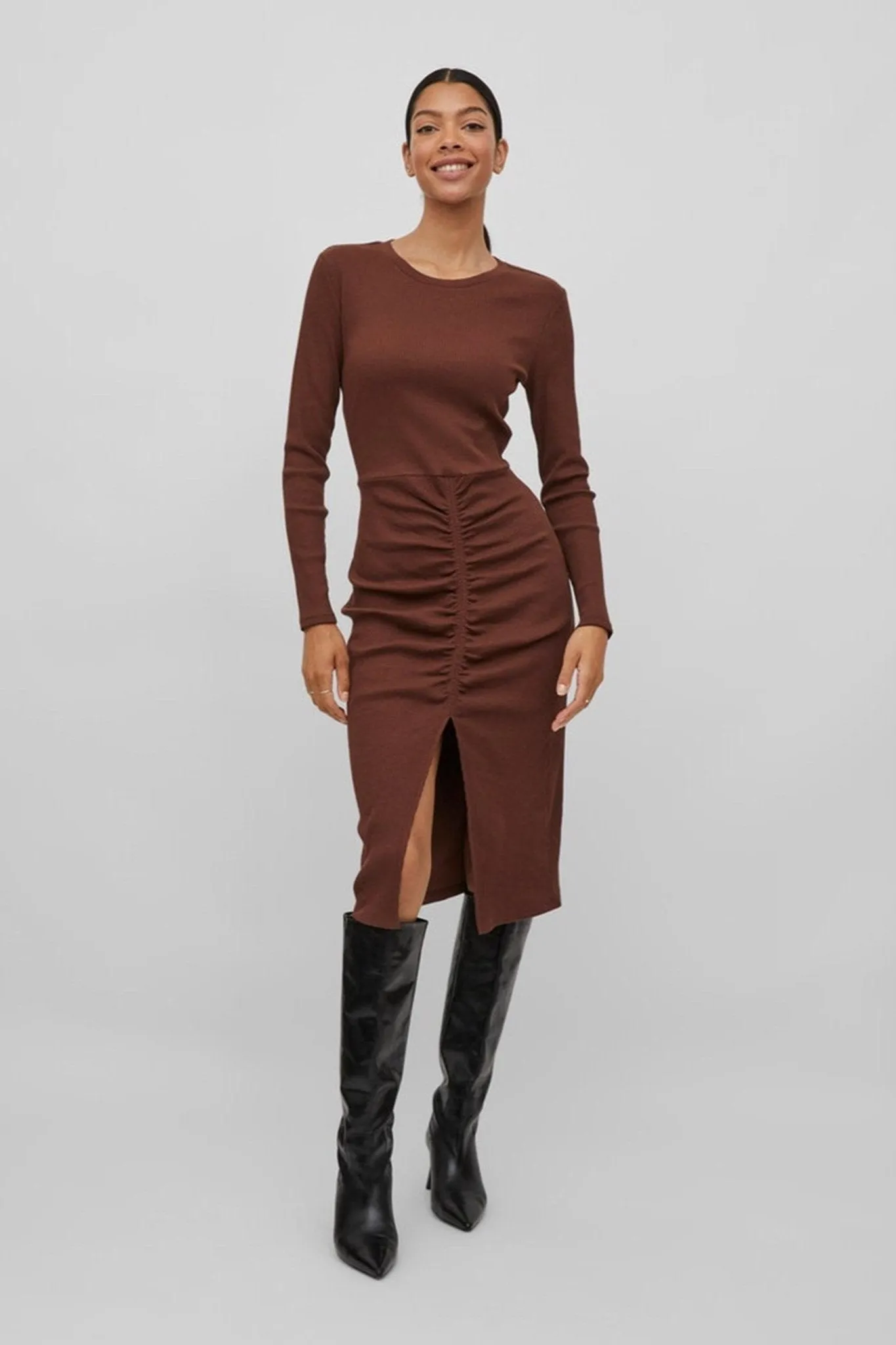 Ribena Midi Dress - Chocolate Fondant