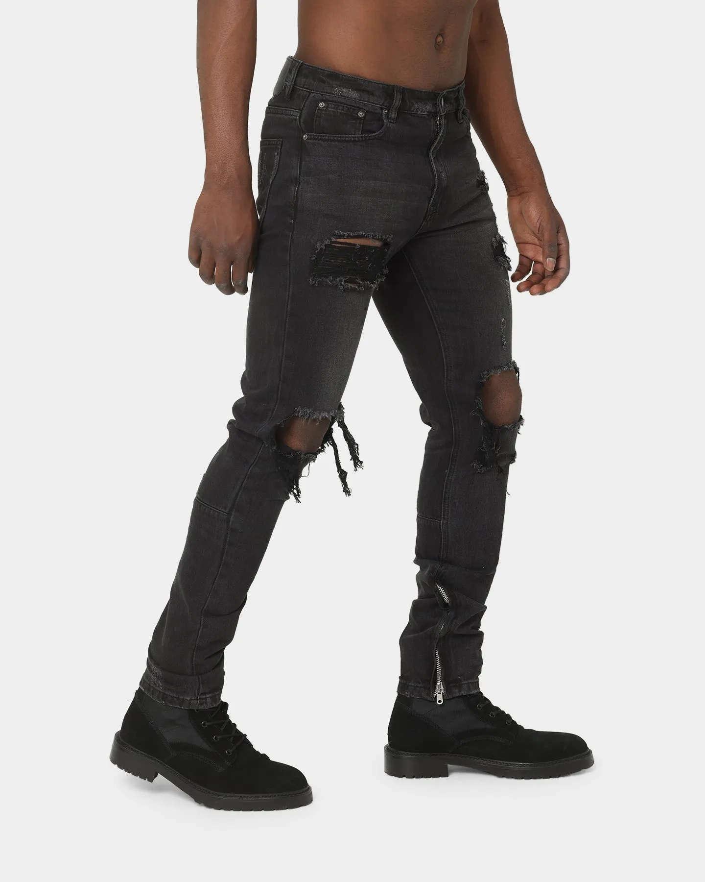 Saint Morta Destroyer Distressed Jeans Vintage Black