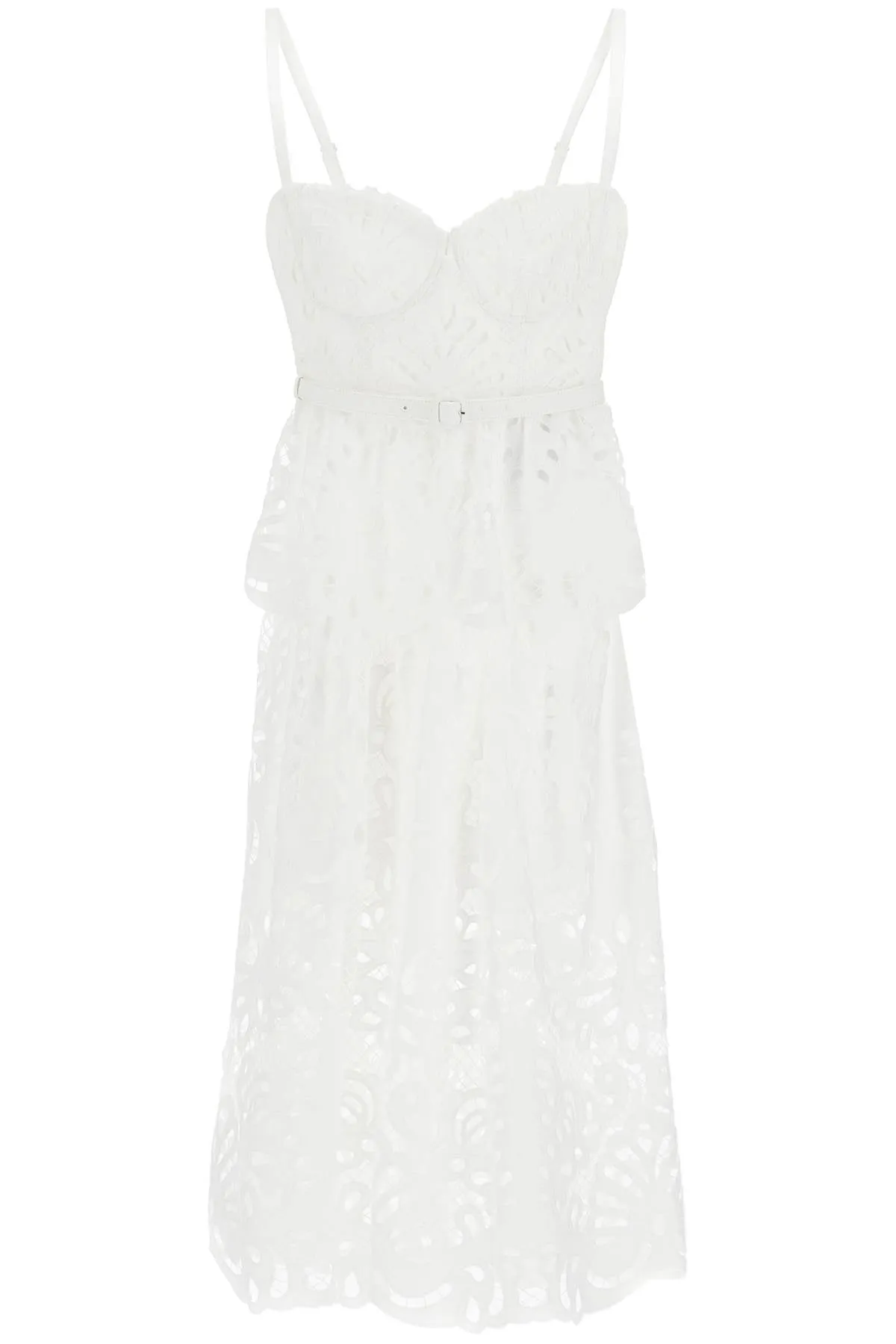 Self Portrait Lace Bustier Dress With Belt