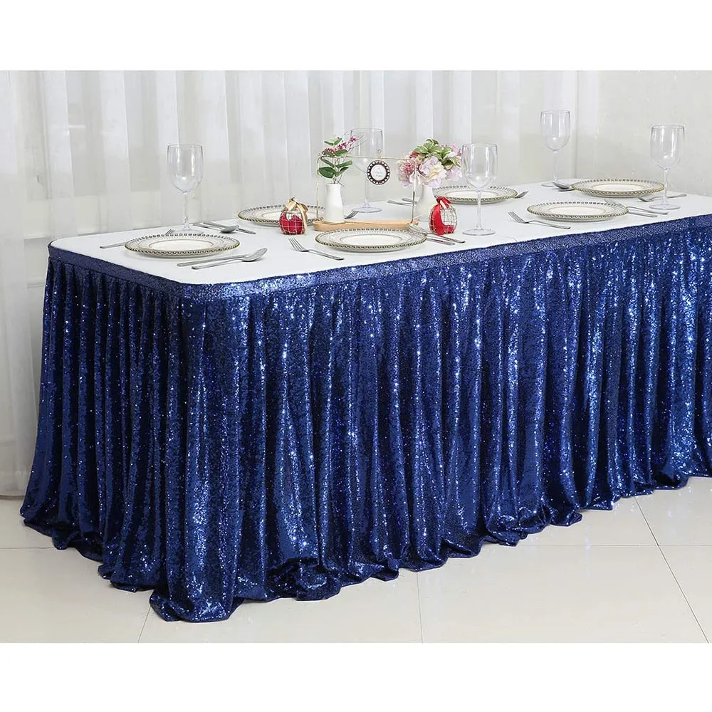 Sequin Rectangular Table Skirting for Party Tables - Wedding Decoration-Party Linen