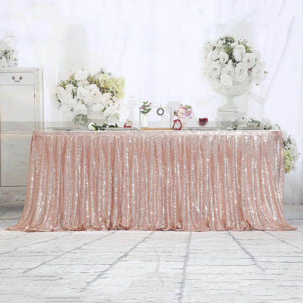 Sequin Rectangular Table Skirting for Party Tables - Wedding Decoration-Party Linen