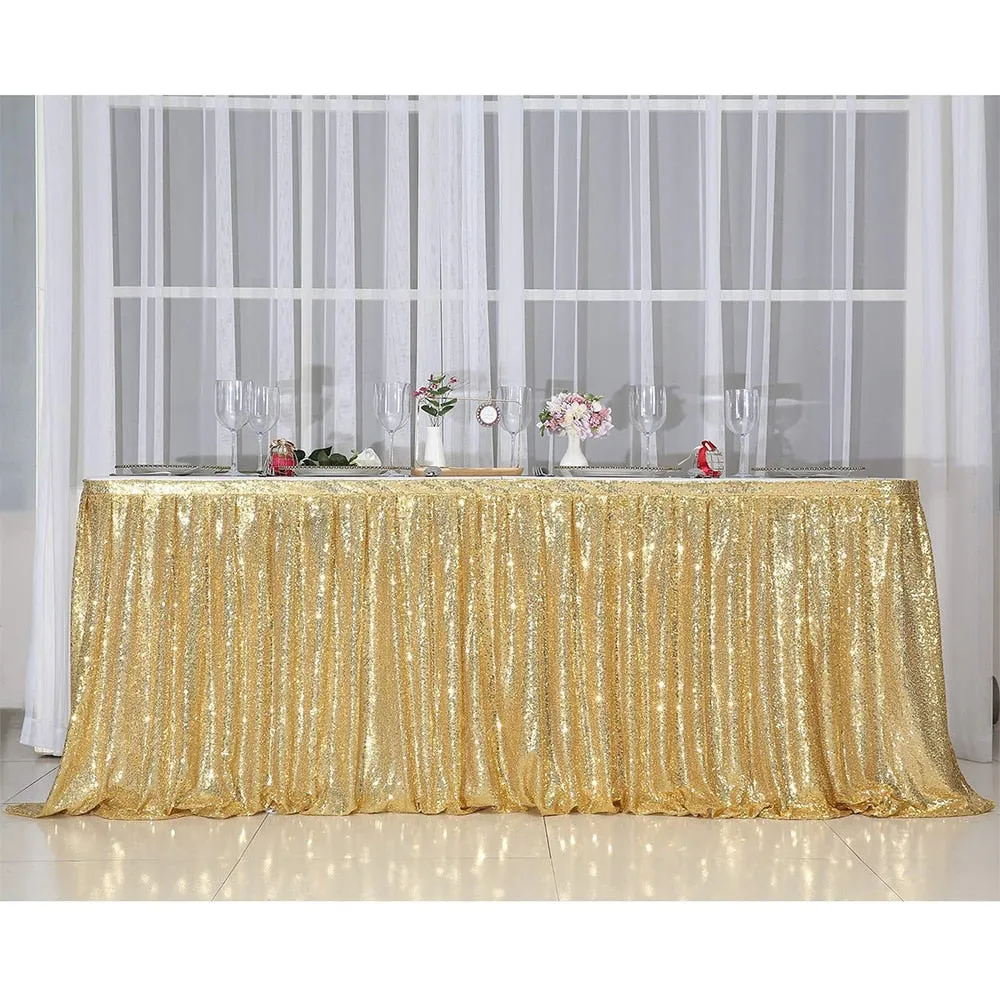 Sequin Rectangular Table Skirting for Party Tables - Wedding Decoration-Party Linen