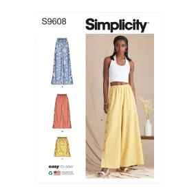 Simplicity Sewing Pattern S9608 MISSES' PANTS AND SKIRT