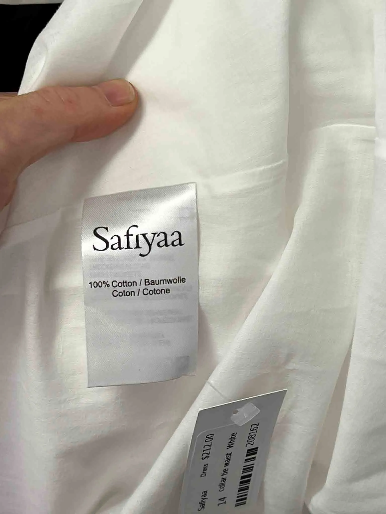 Size 14 | Safiyaa White Cezanne Belted Cotton Poplin Midi Shirt Dress