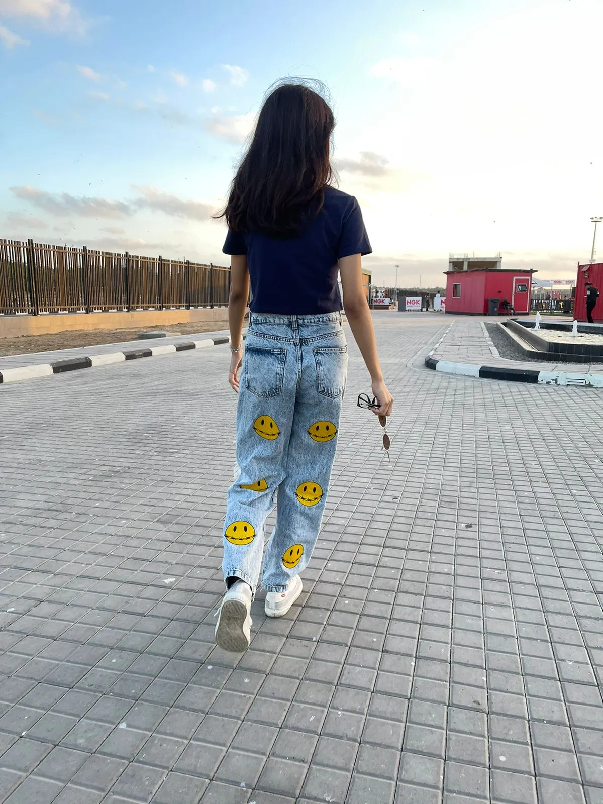 Smiley Patched Random Wash Denim Jeans Women | El Denim Vol. 1: Highway | Weave Wardrobe