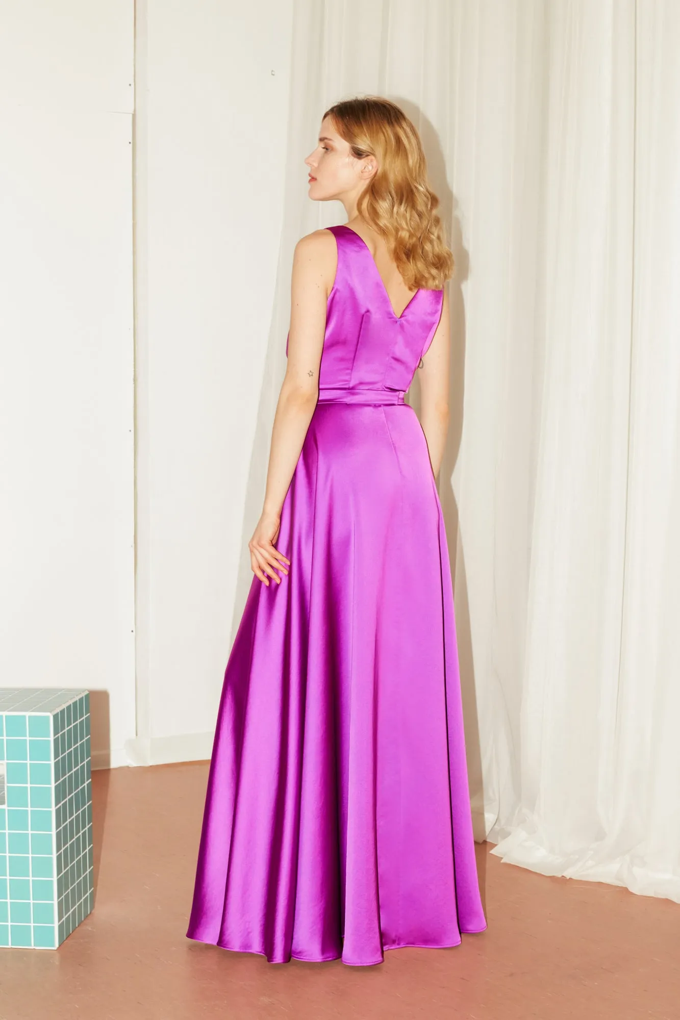 SOFI maxi evening fuchsia dress