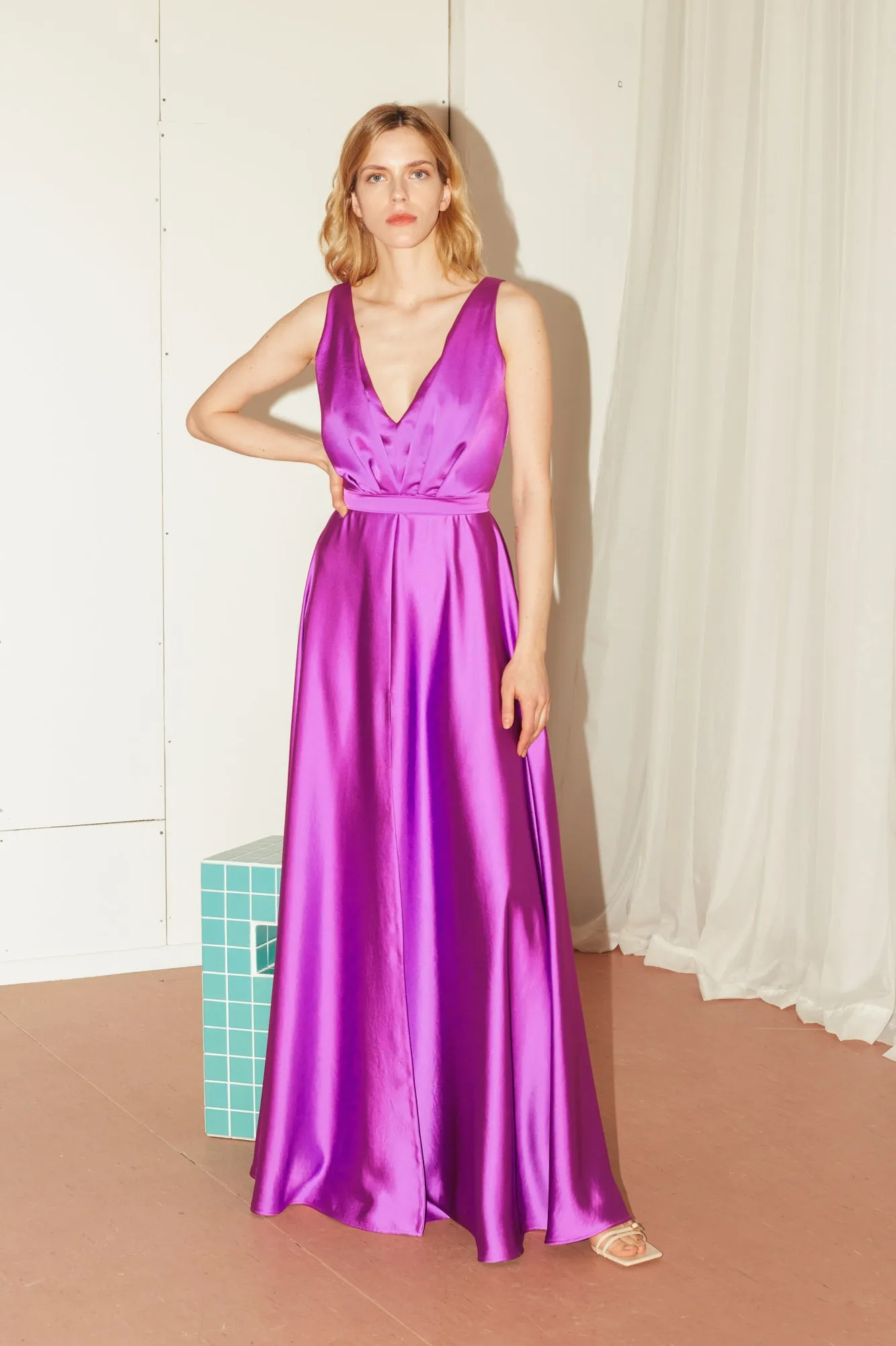 SOFI maxi evening fuchsia dress