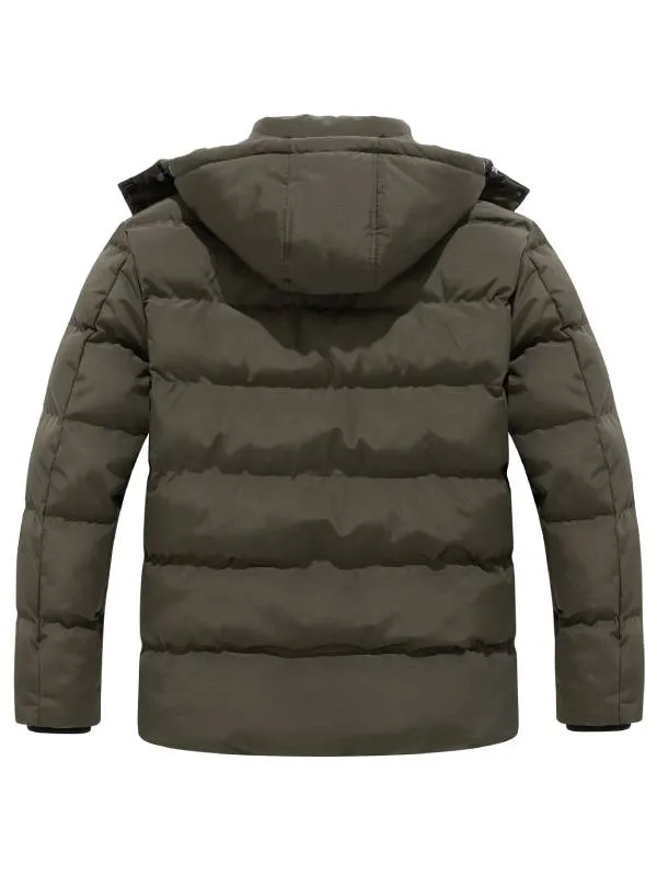 Soularge Men's Big and Tall Insulated Jacket Waterproof Winter Parka Coat