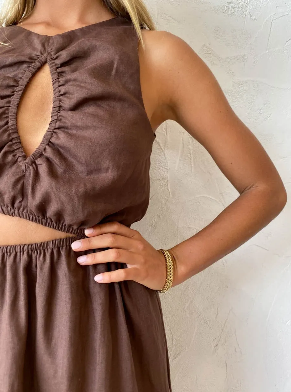 Sovere Mode Midi Dress in Chocolate