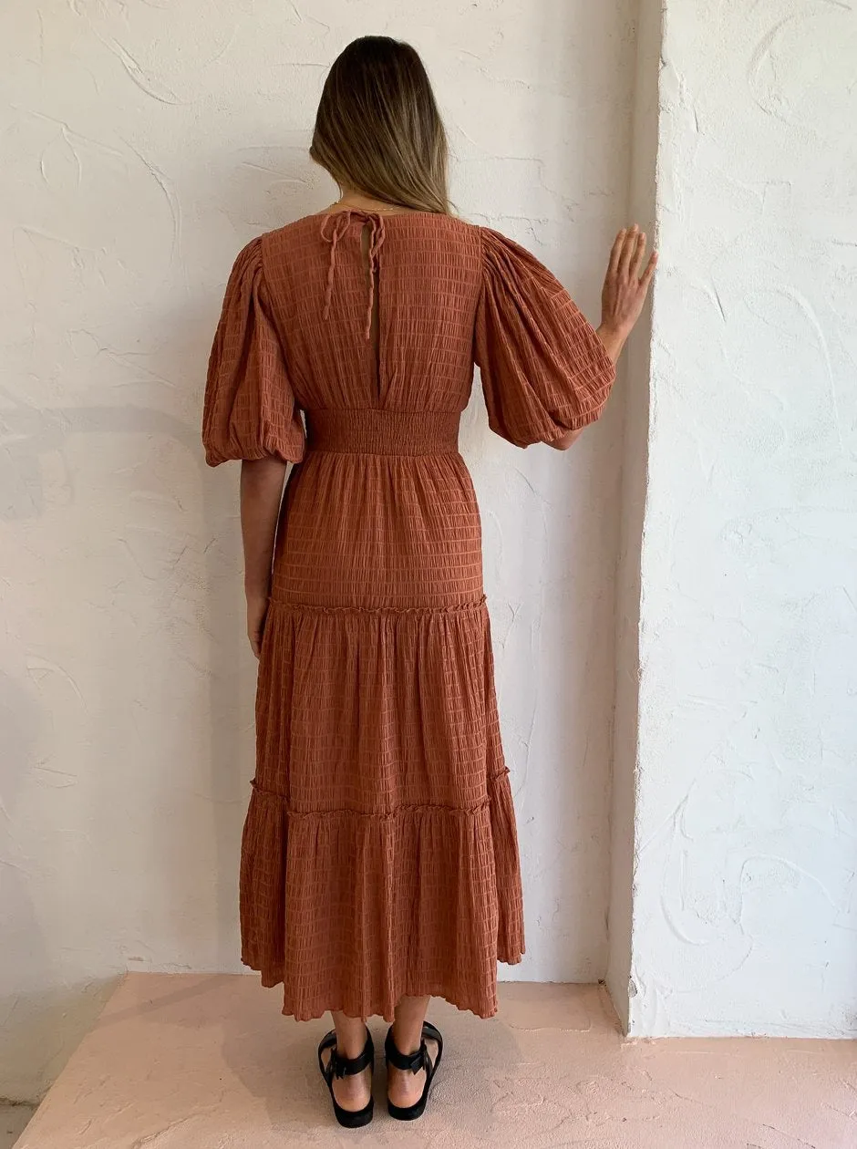 Sovere Reason Reversible Midi Dress in Cinnamon