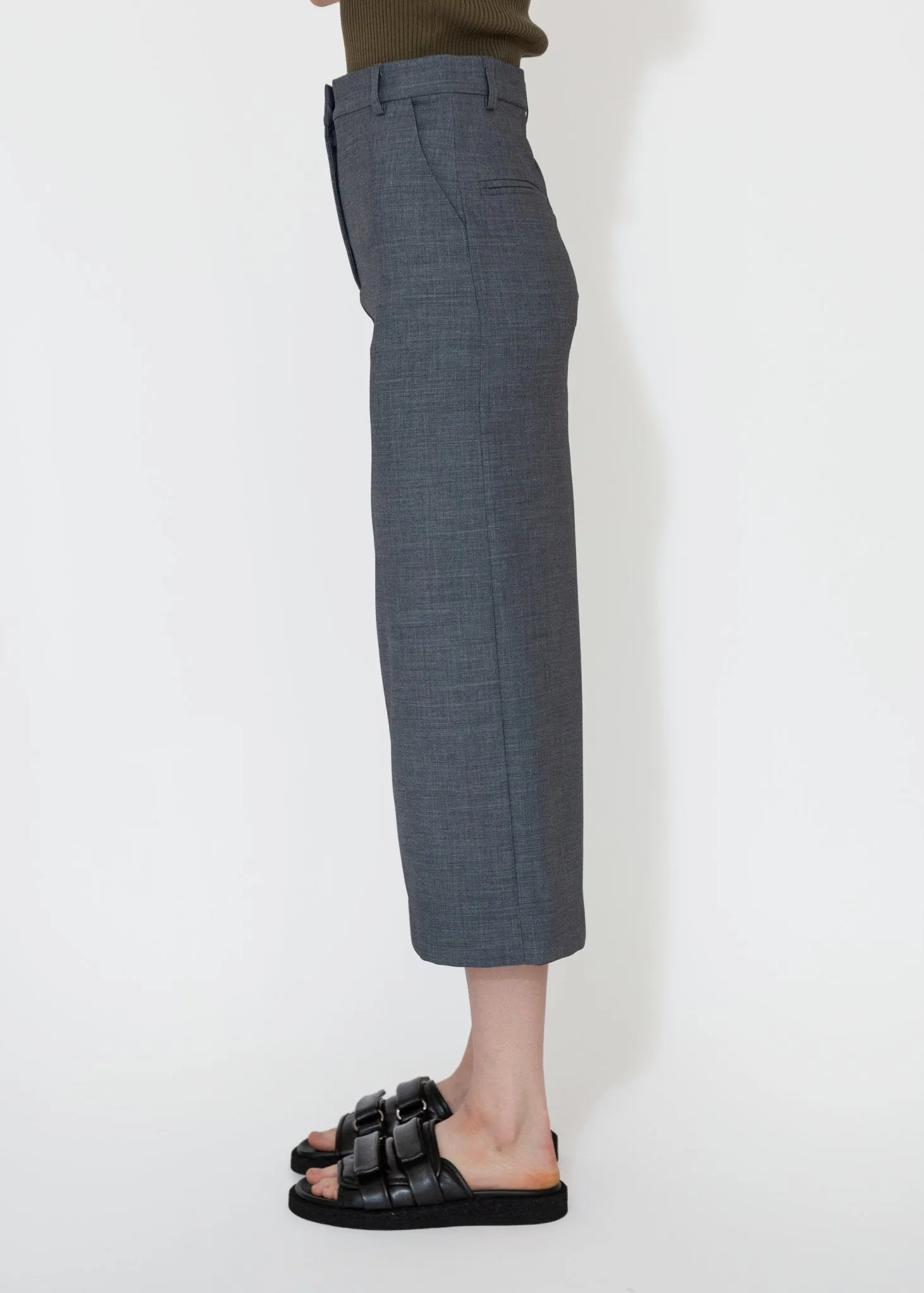 Split Back Midi Skirt in Gray