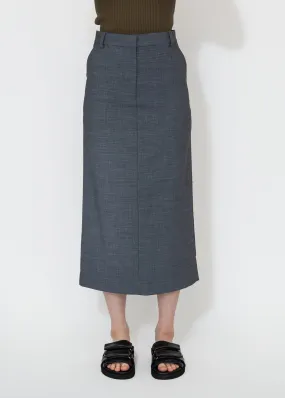 Split Back Midi Skirt in Gray