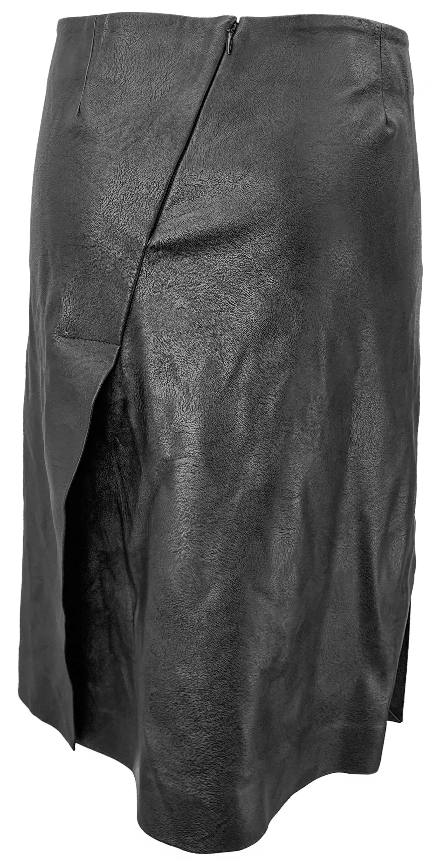 Stella McCartney Faux Leather Skirt with Slits in Black