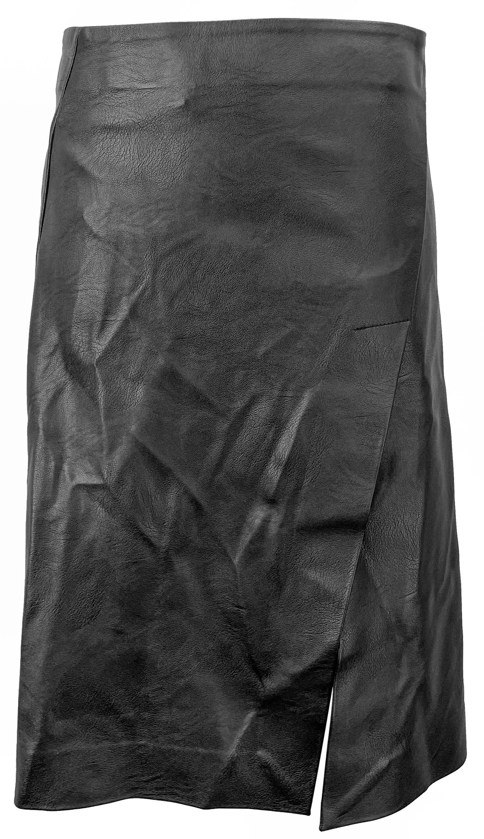 Stella McCartney Faux Leather Skirt with Slits in Black