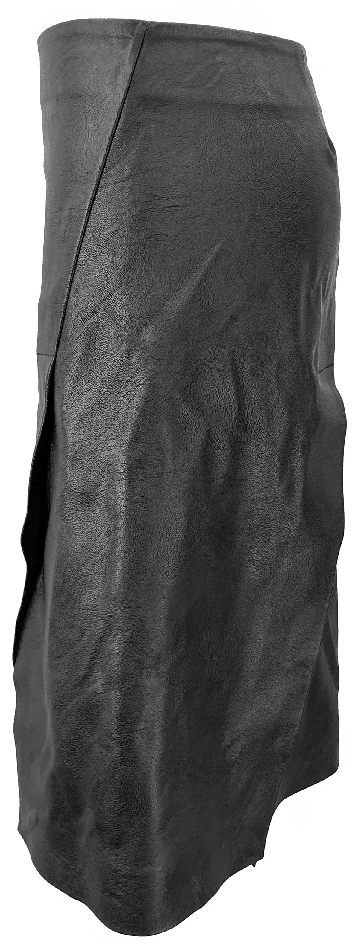 Stella McCartney Faux Leather Skirt with Slits in Black