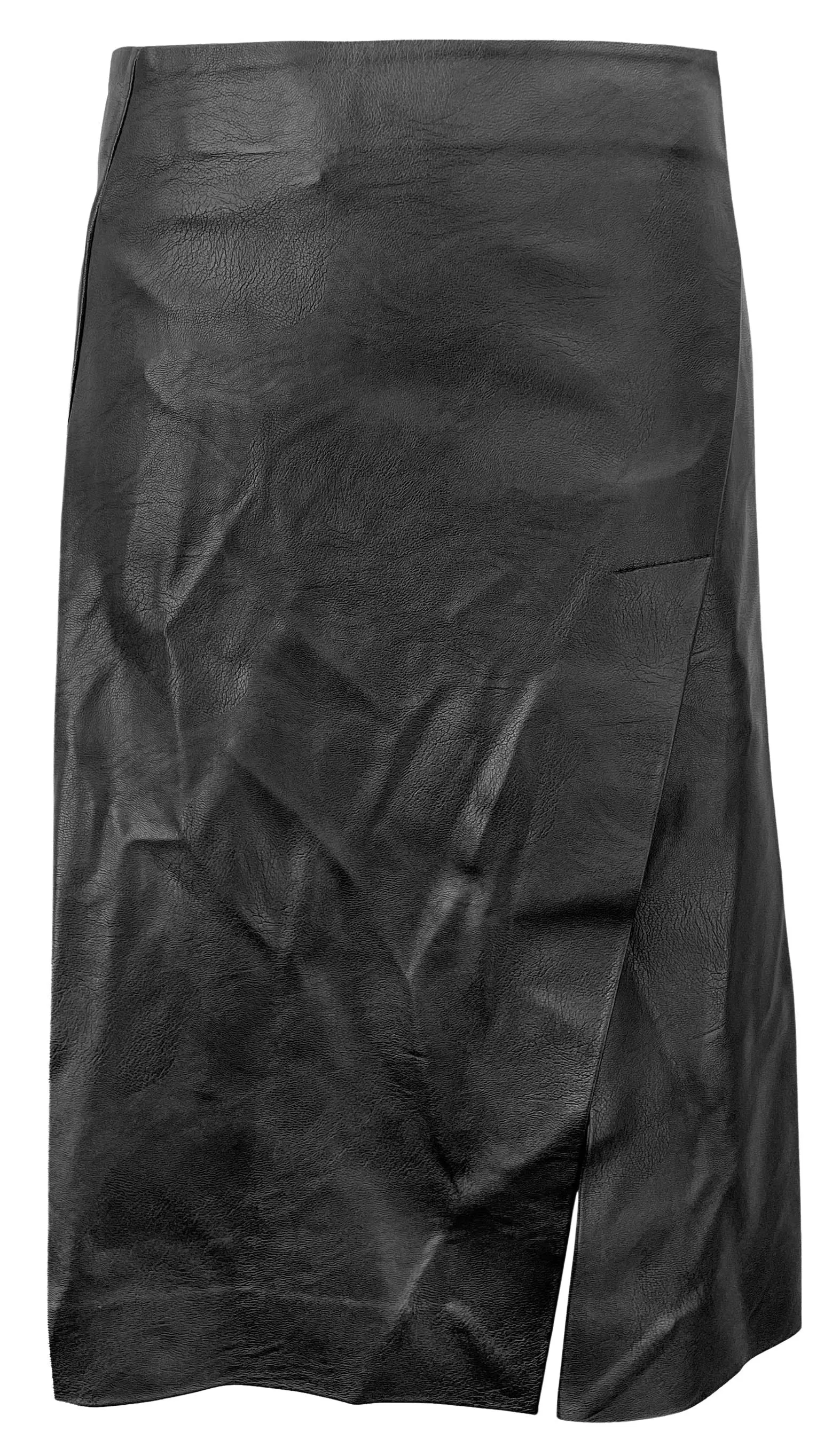 Stella McCartney Faux Leather Skirt with Slits in Black