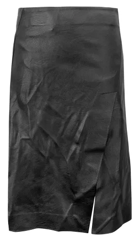 Stella McCartney Faux Leather Skirt with Slits in Black