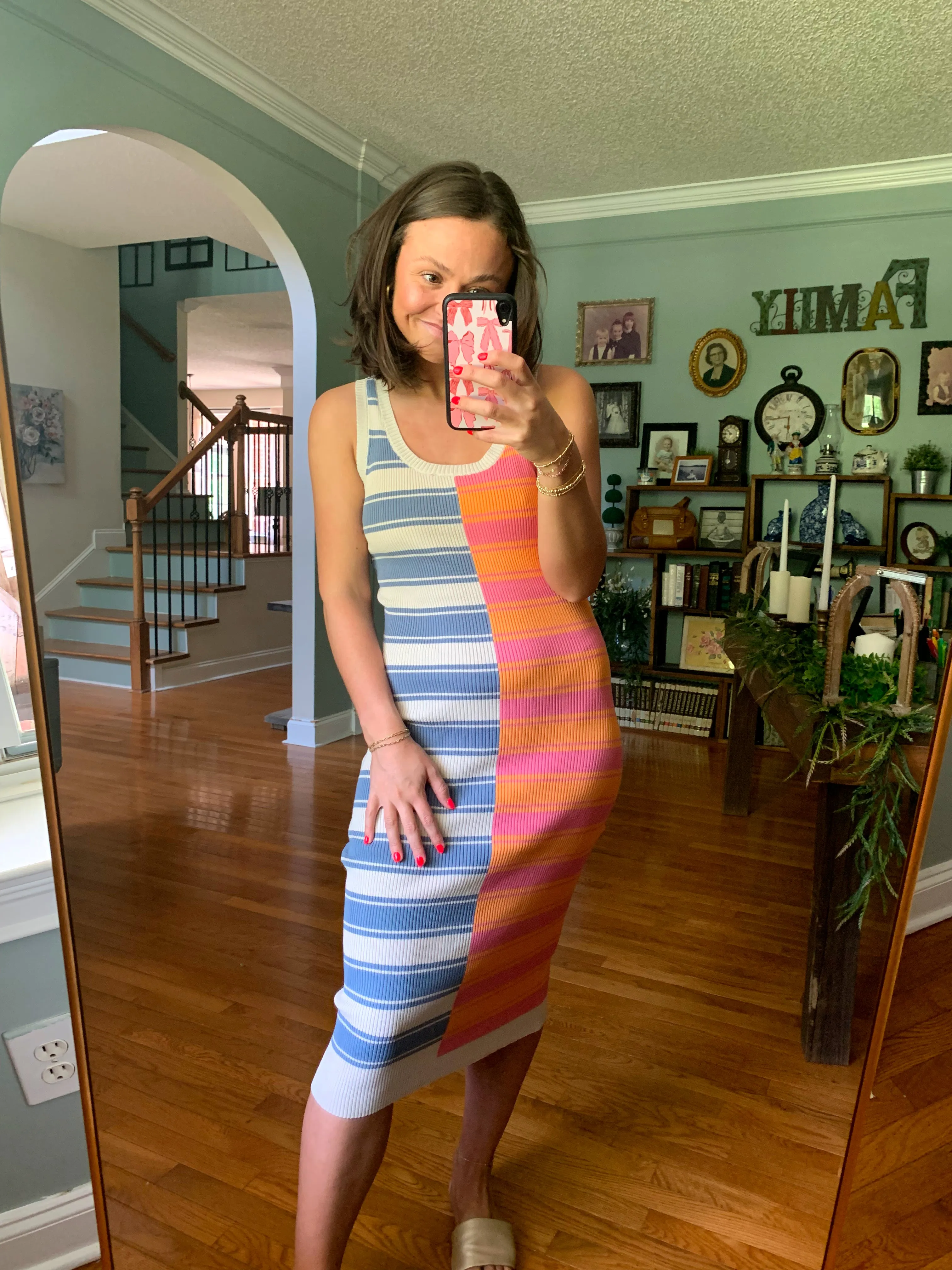 Stripe a Pose Colorblock Midi Dress