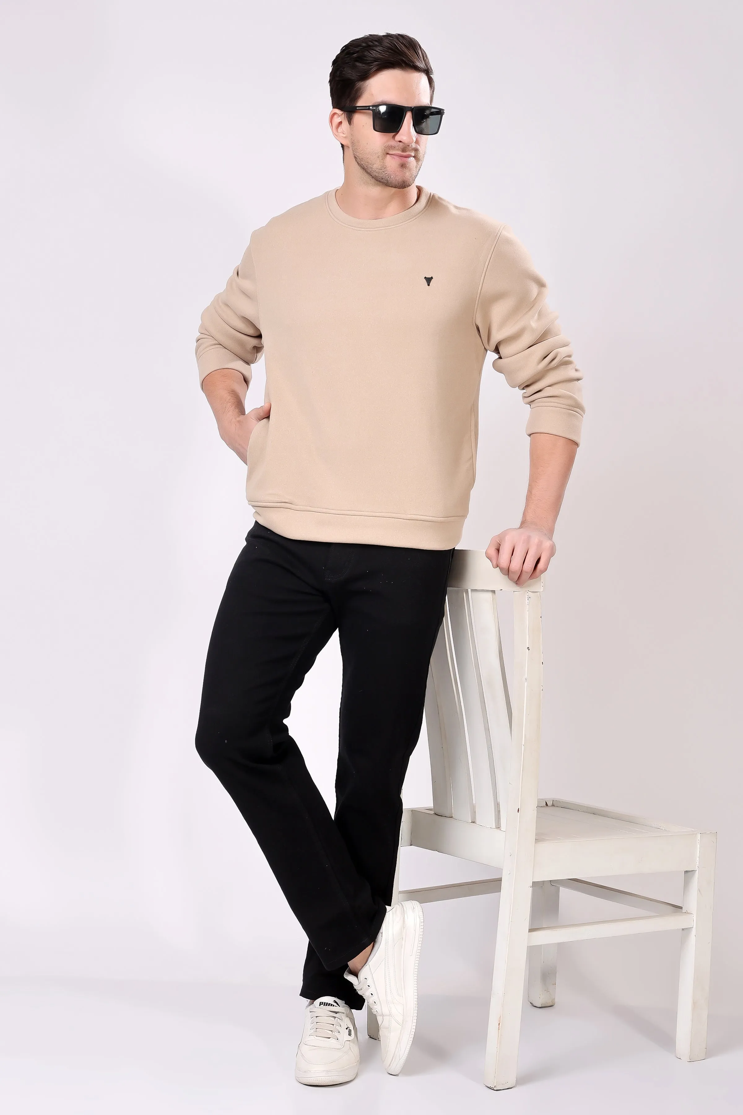 STYLOX Cotton Crew Neck Sweatshirt For Men