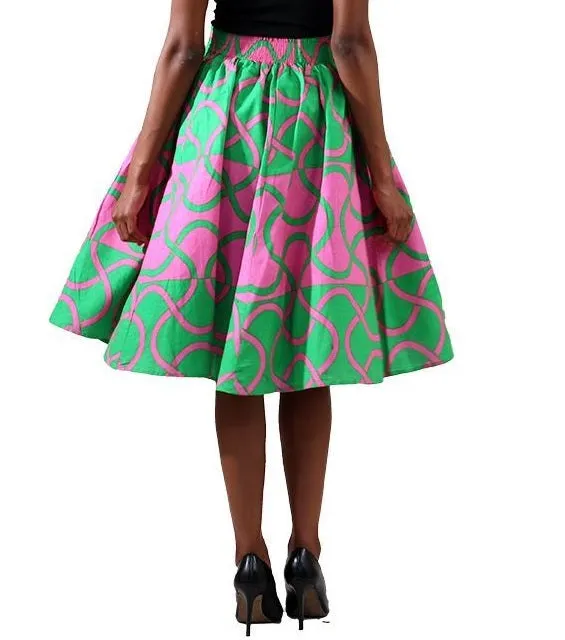 Swirl Print Midi Skirt