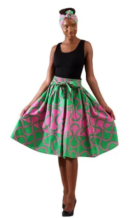 Swirl Print Midi Skirt