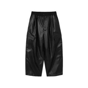 Synthetic Leather Wide BDU Pants