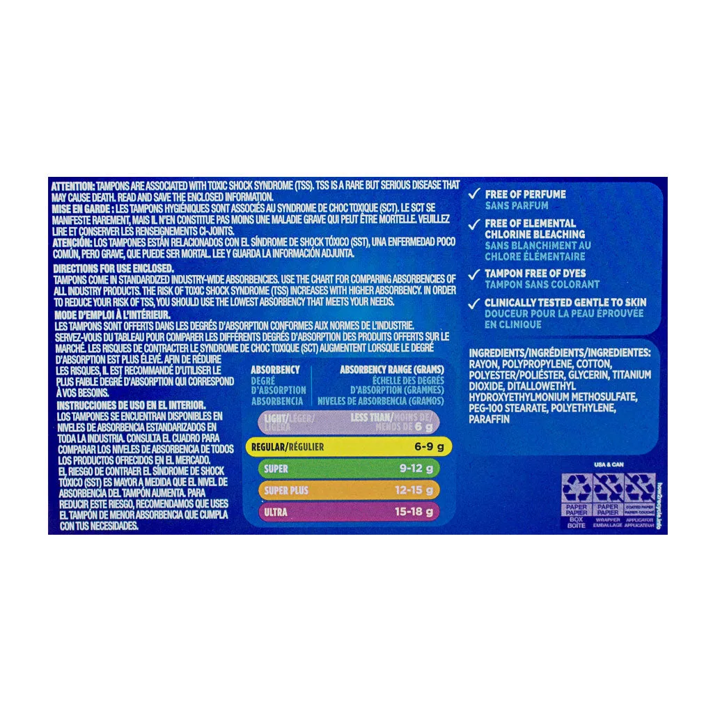 Tampax Regular Biodegradable Tampons - Box of 10