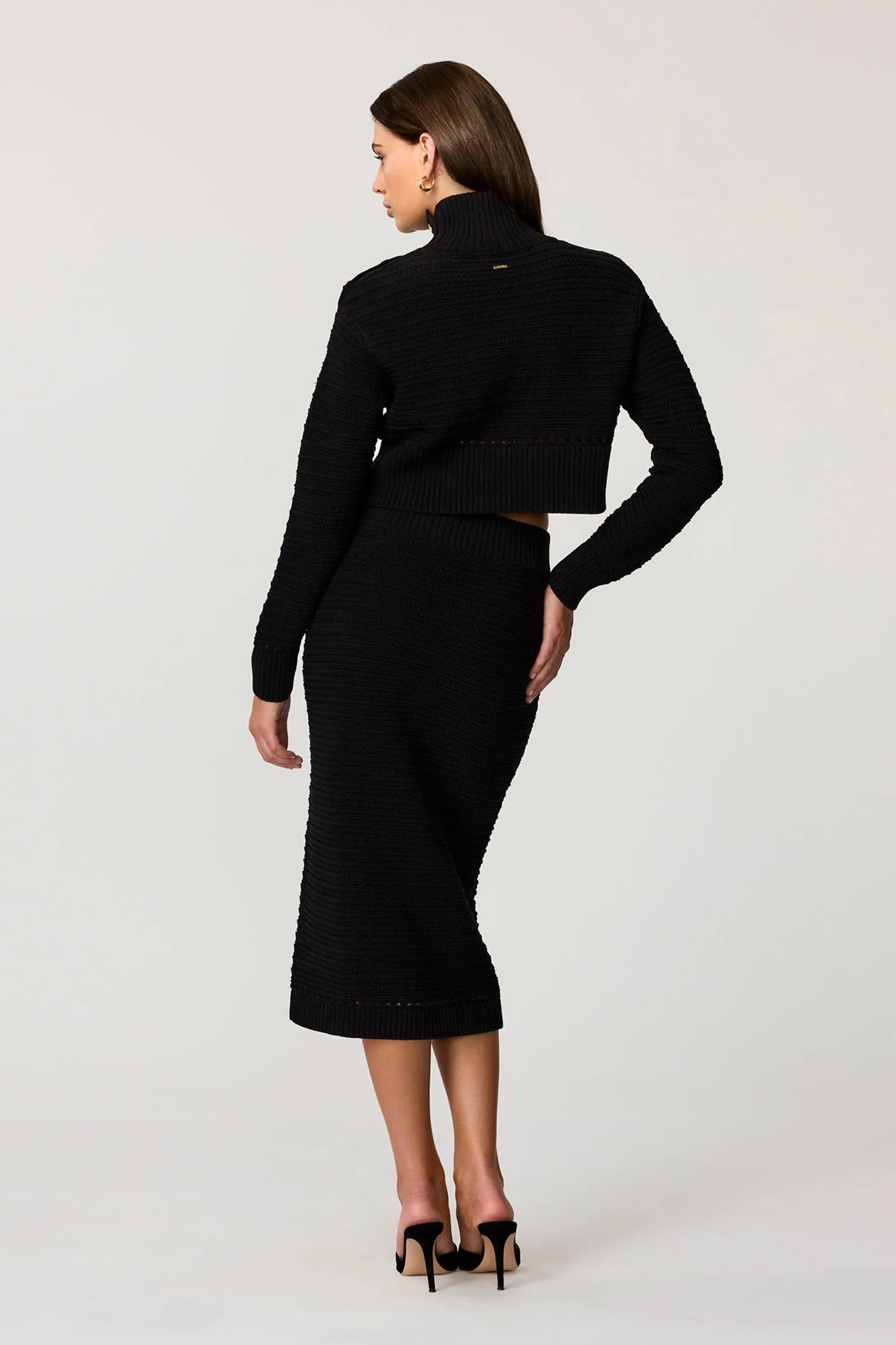 Tani Knit Black Pencil Skirt