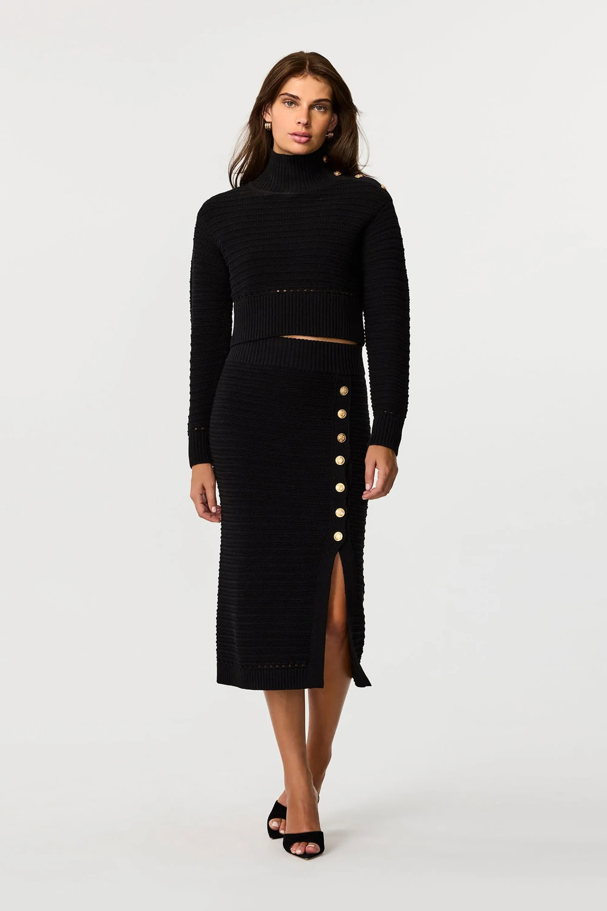 Tani Knit Black Pencil Skirt