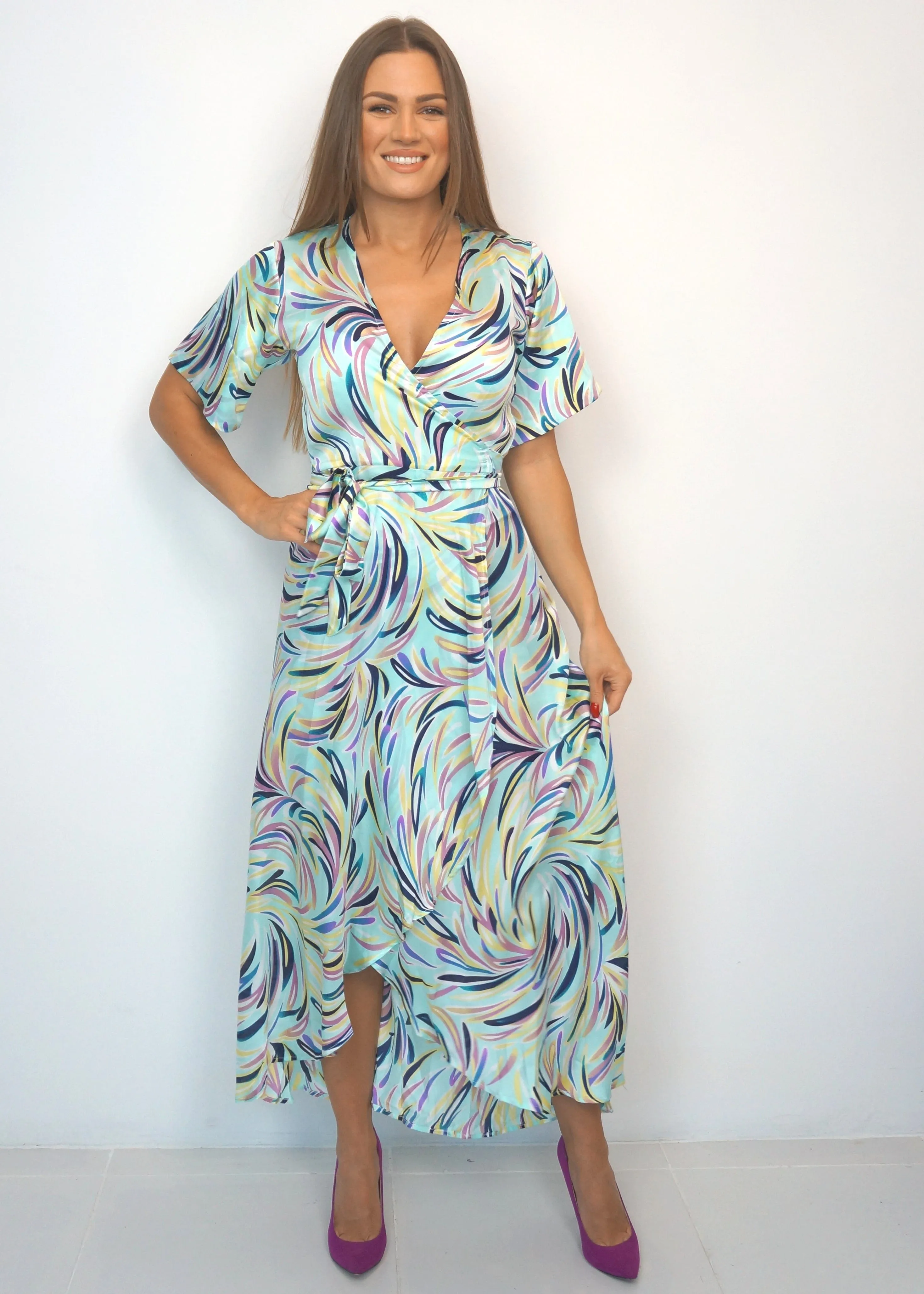 The Maxi Wrap Dress - Mint Summer