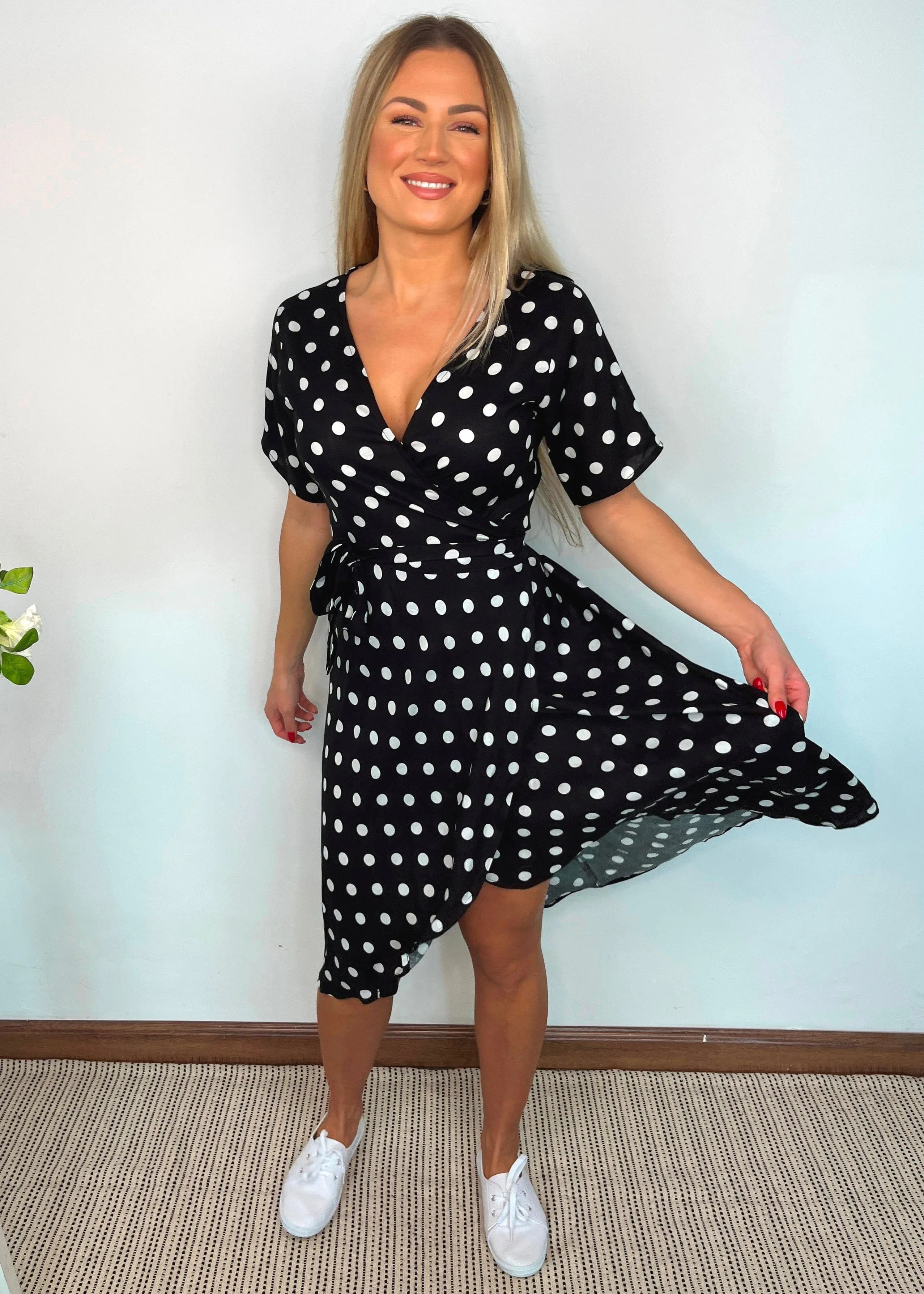 The Midi Wrap Dress - City Polka