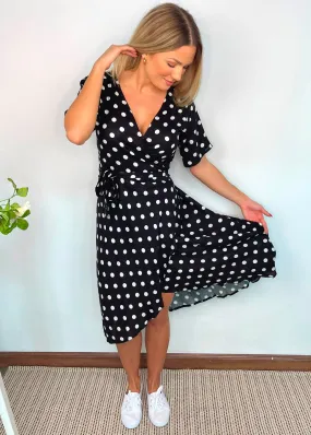 The Midi Wrap Dress - City Polka