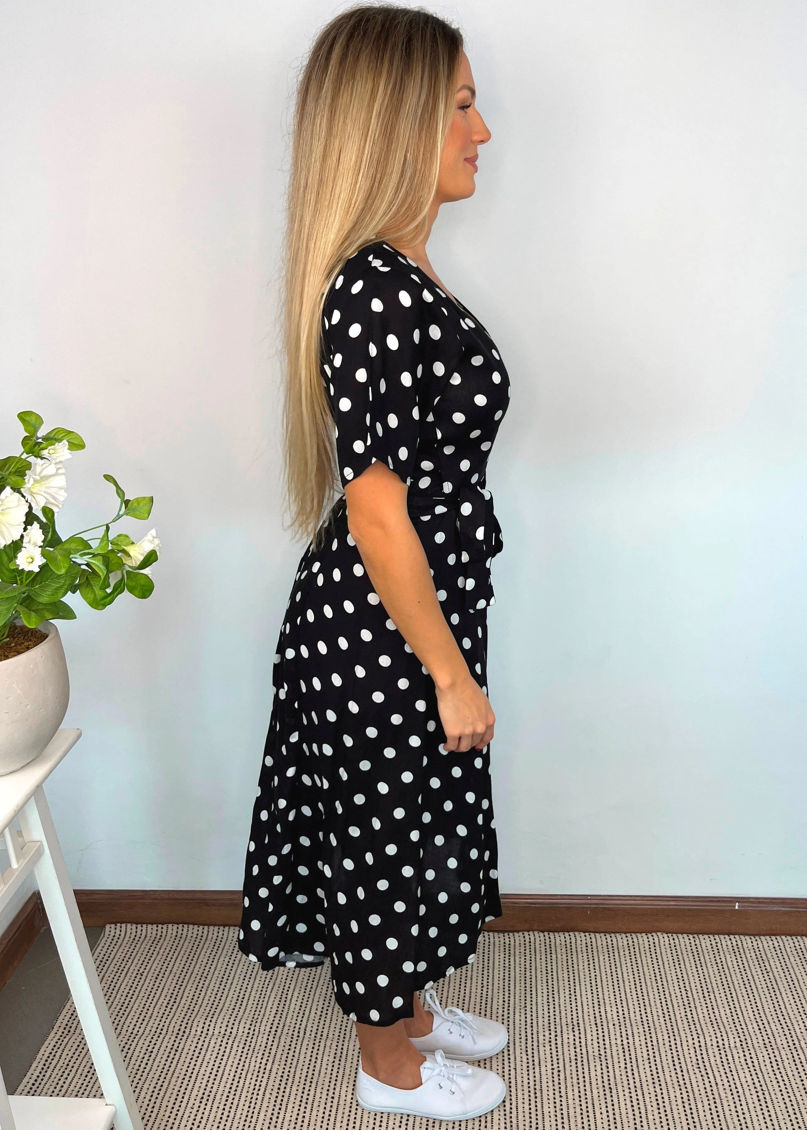 The Midi Wrap Dress - City Polka