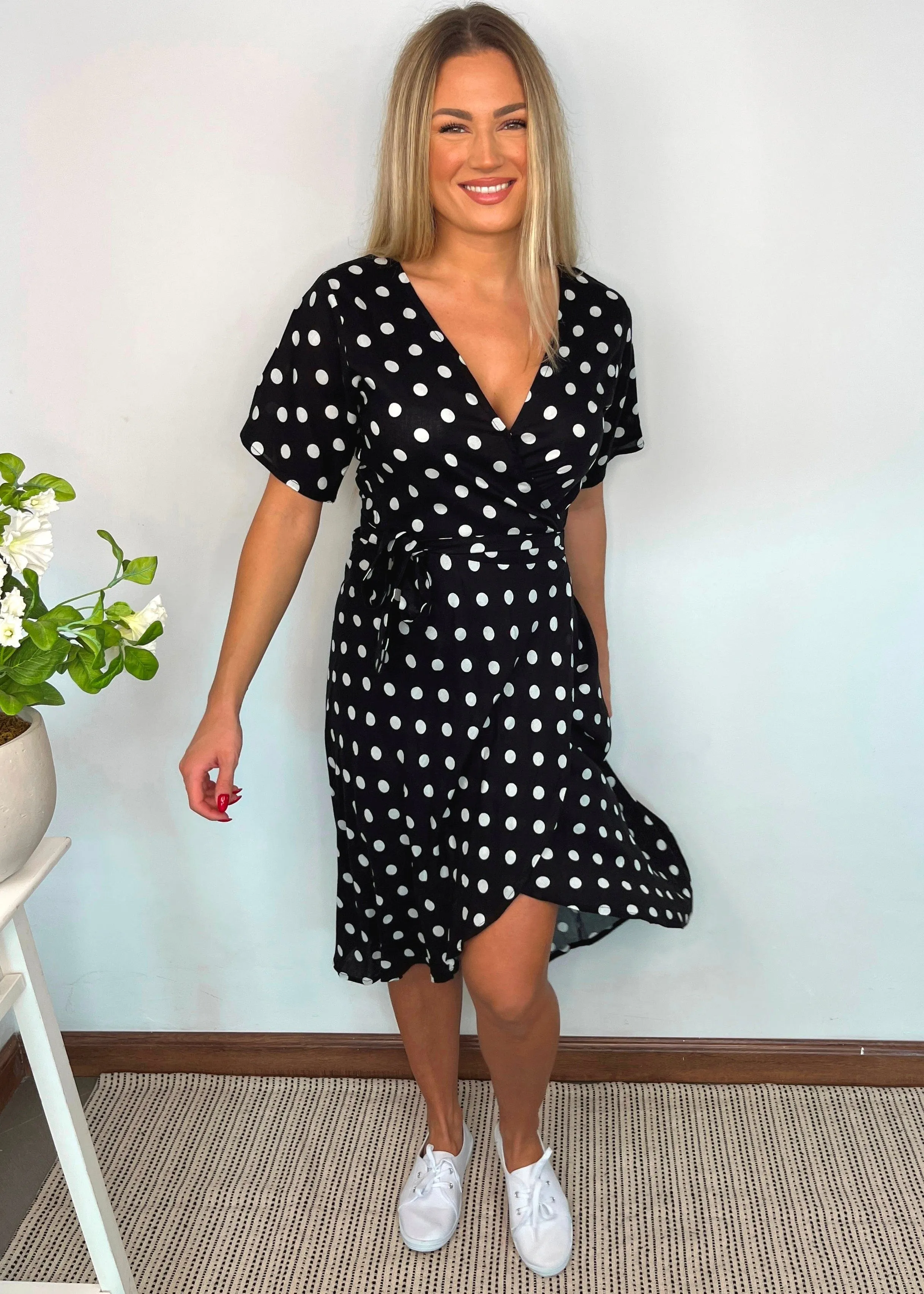 The Midi Wrap Dress - City Polka