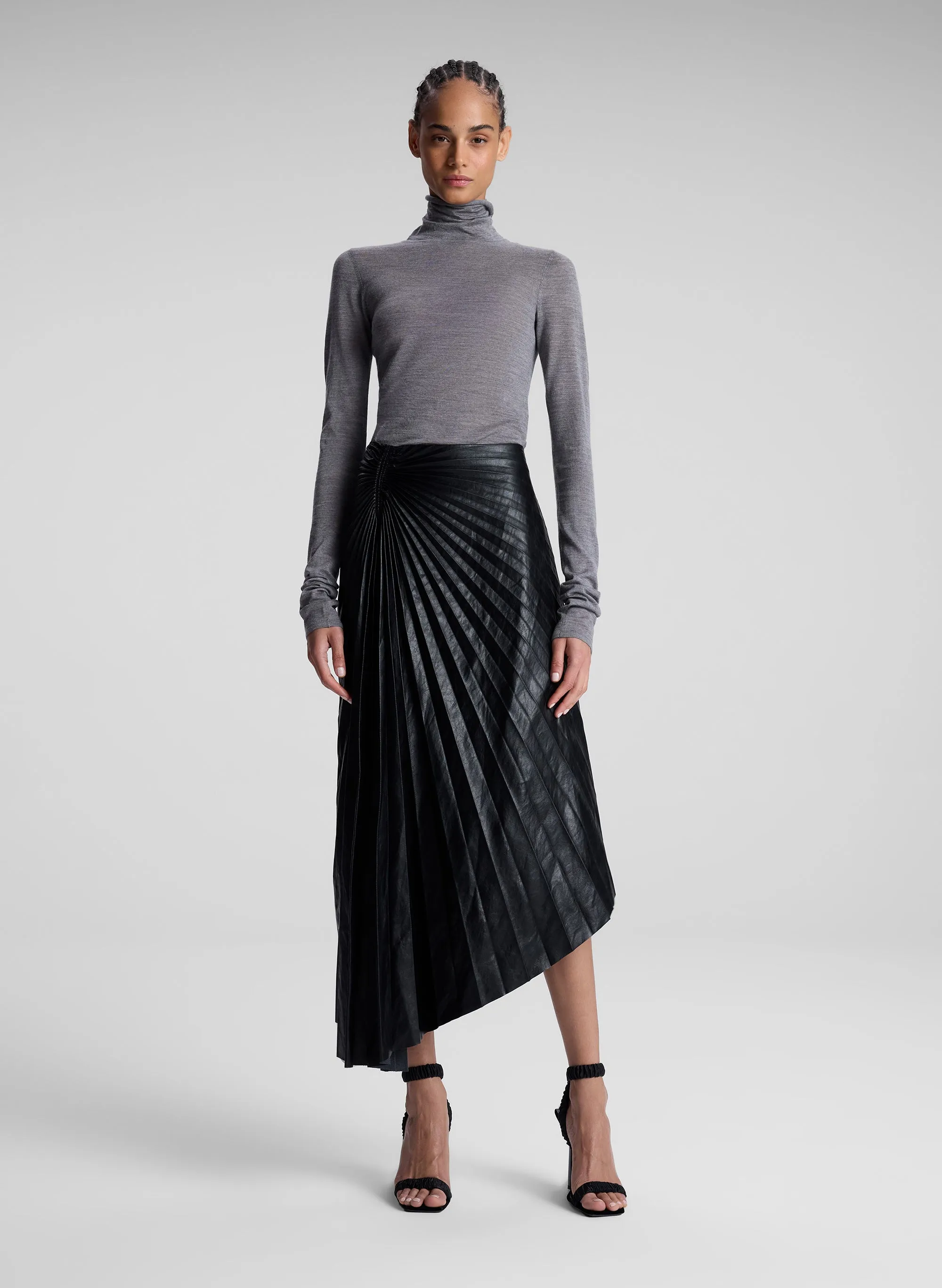 Tracy Textured Vegan Leather Skirt