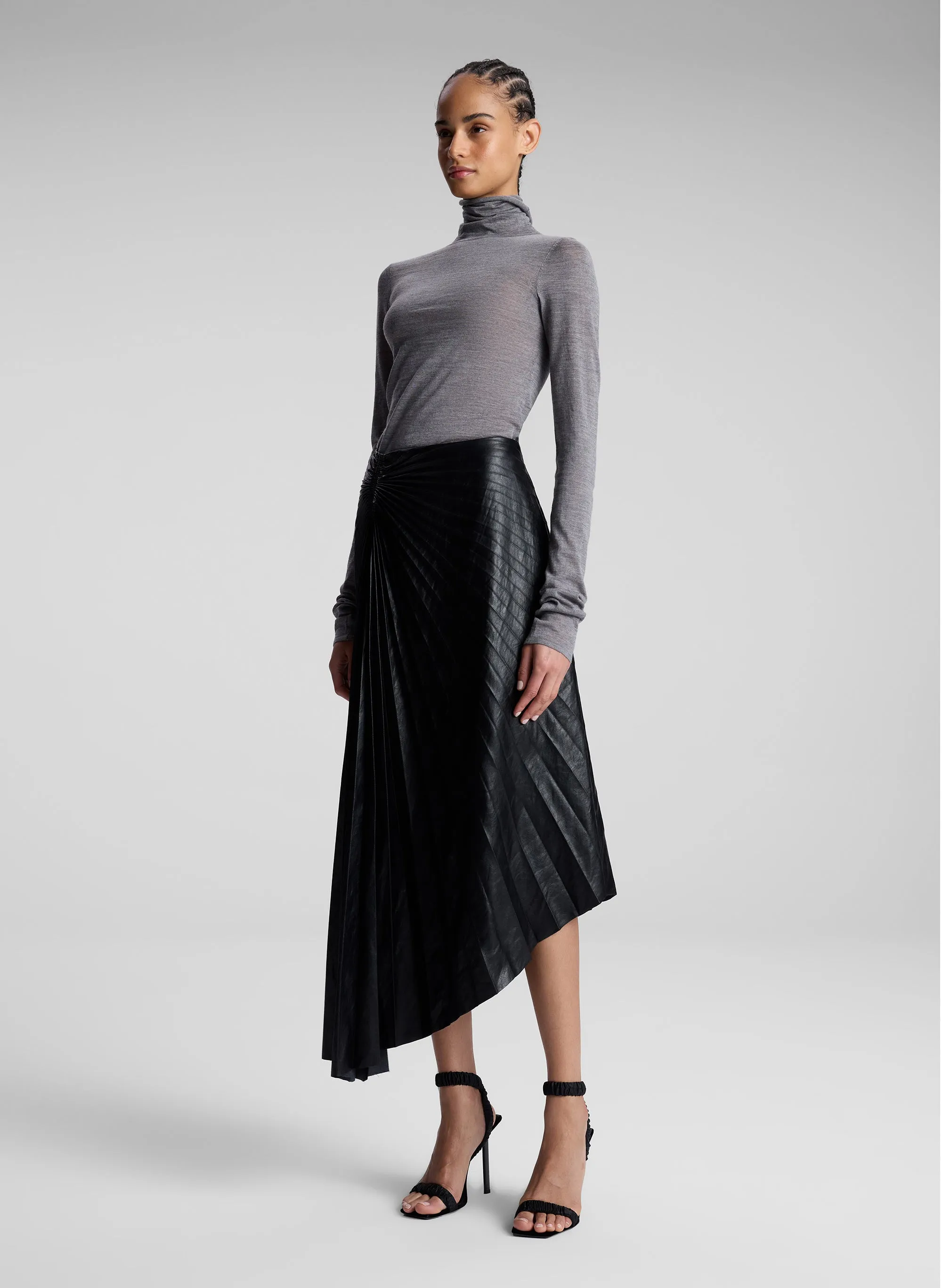 Tracy Textured Vegan Leather Skirt